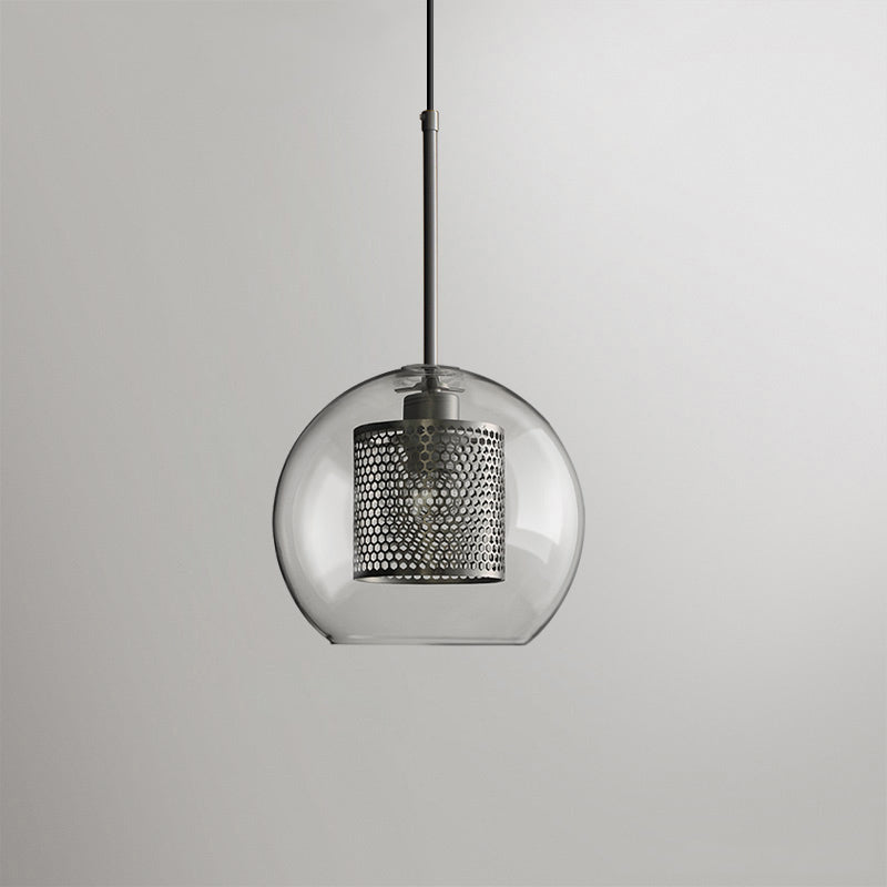 Veleine hanglamp met glazen kap voor woonkamer