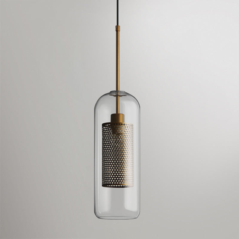Veleine hanglamp met glazen kap voor woonkamer