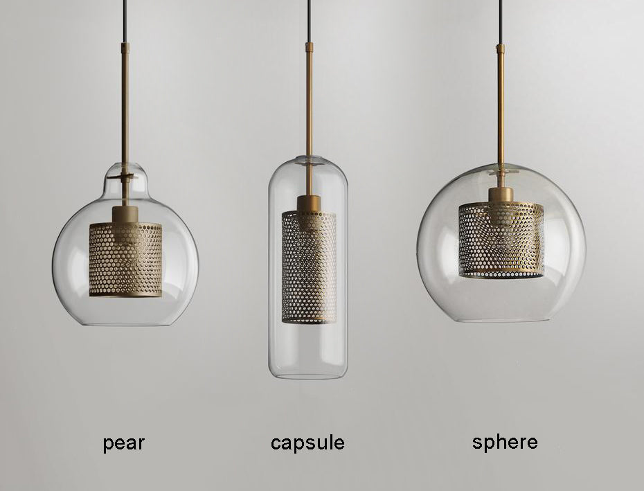 Veleine hanglamp met glazen kap voor woonkamer