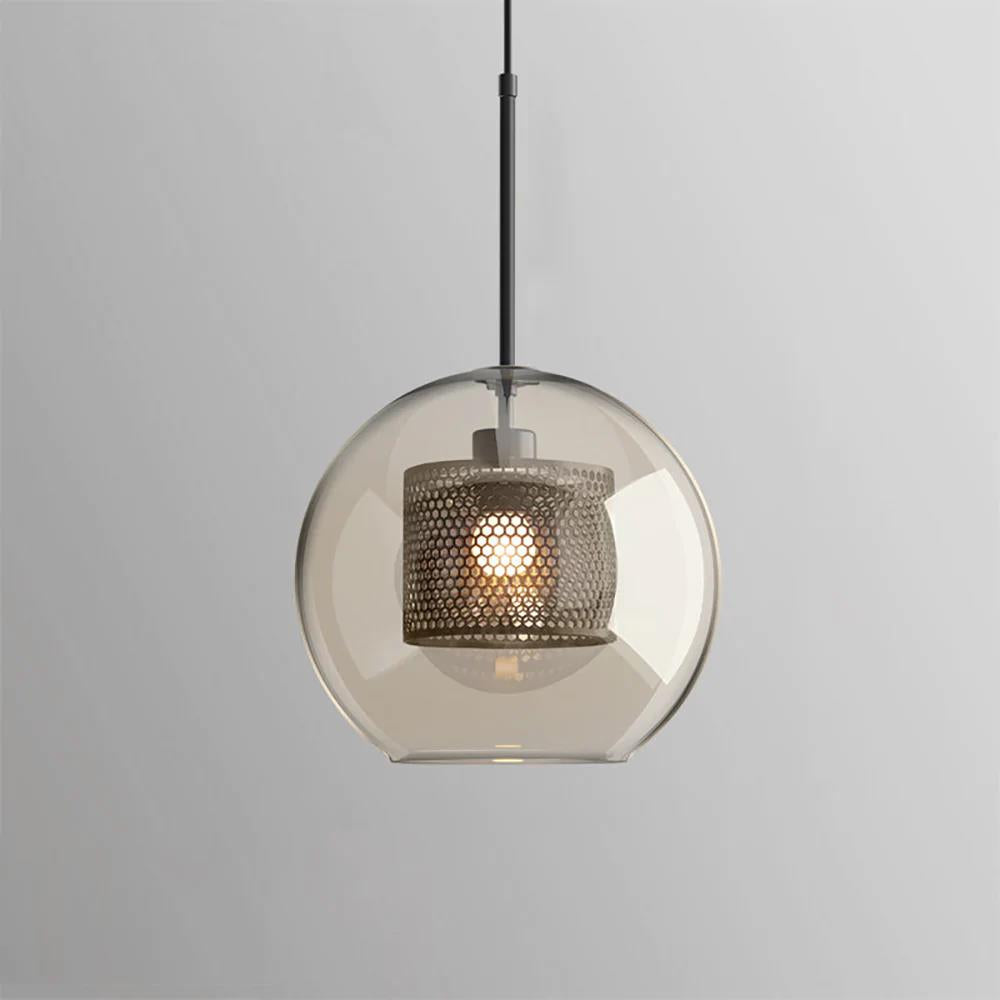 Veleine hanglamp met glazen kap voor woonkamer