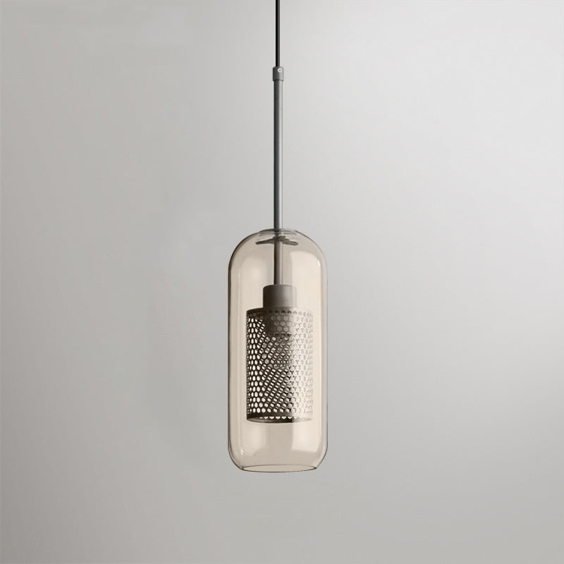 Veleine hanglamp met glazen kap voor woonkamer
