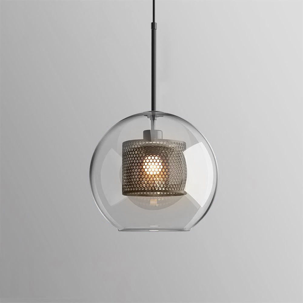 Veleine hanglamp met glazen kap voor woonkamer