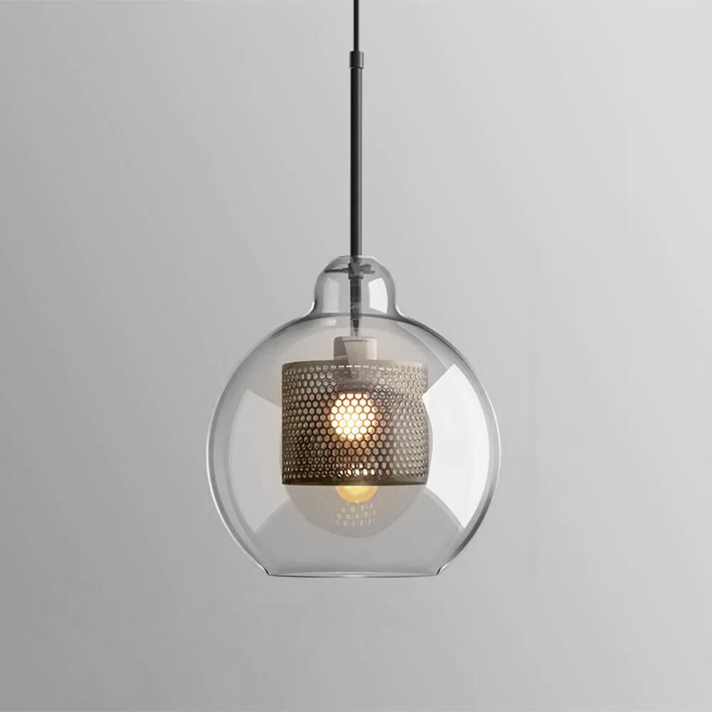 Veleine hanglamp met glazen kap voor woonkamer
