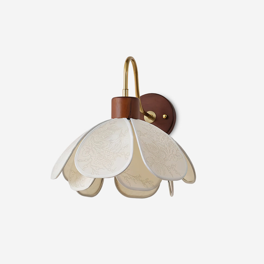 Florayne Vintage Bloemmotief glas wandlamp