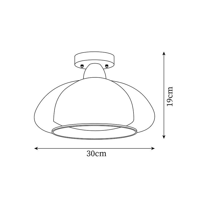 Riva amber glas semi-vlakke plafondlamp