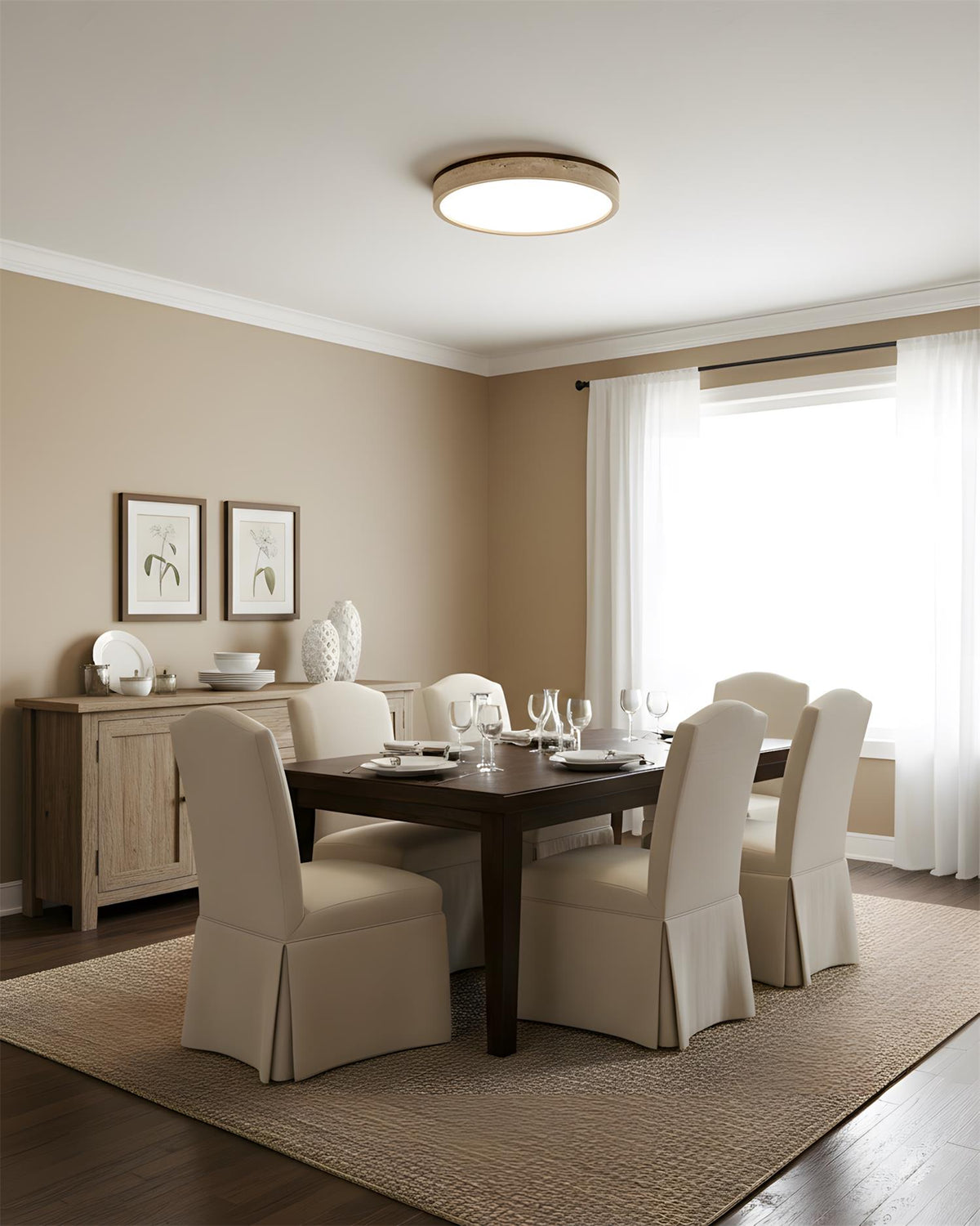 Plafondlamp travertin