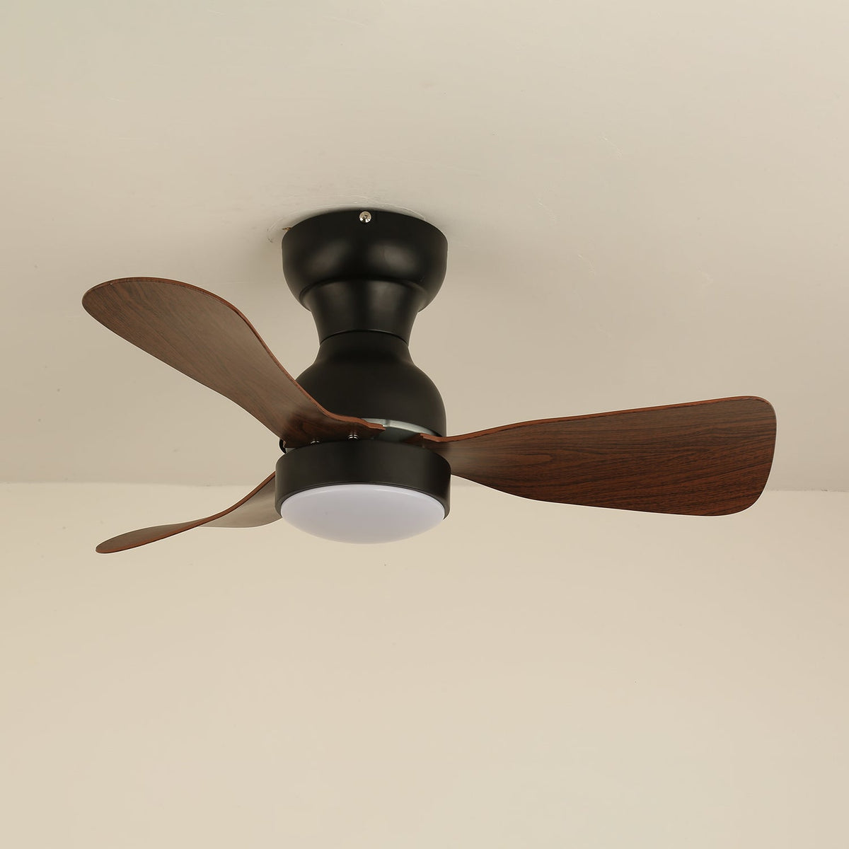 Aurdorus Moderne plafondventilator met verlichting van walnoothout