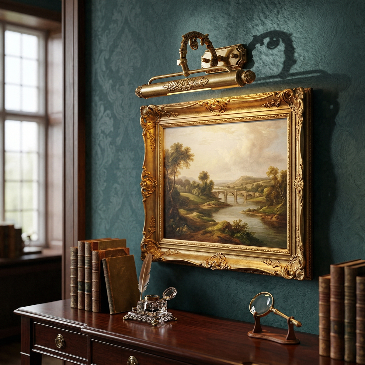 Florentin wandlamp Oudmessing Massief
