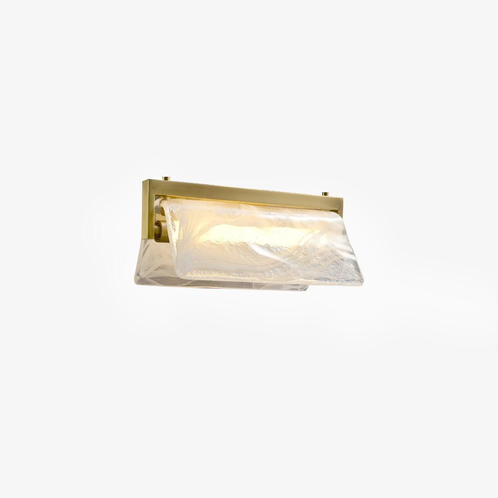Dir wandlamp van messing met glas in Noordse kunst Cloud Fog stijl