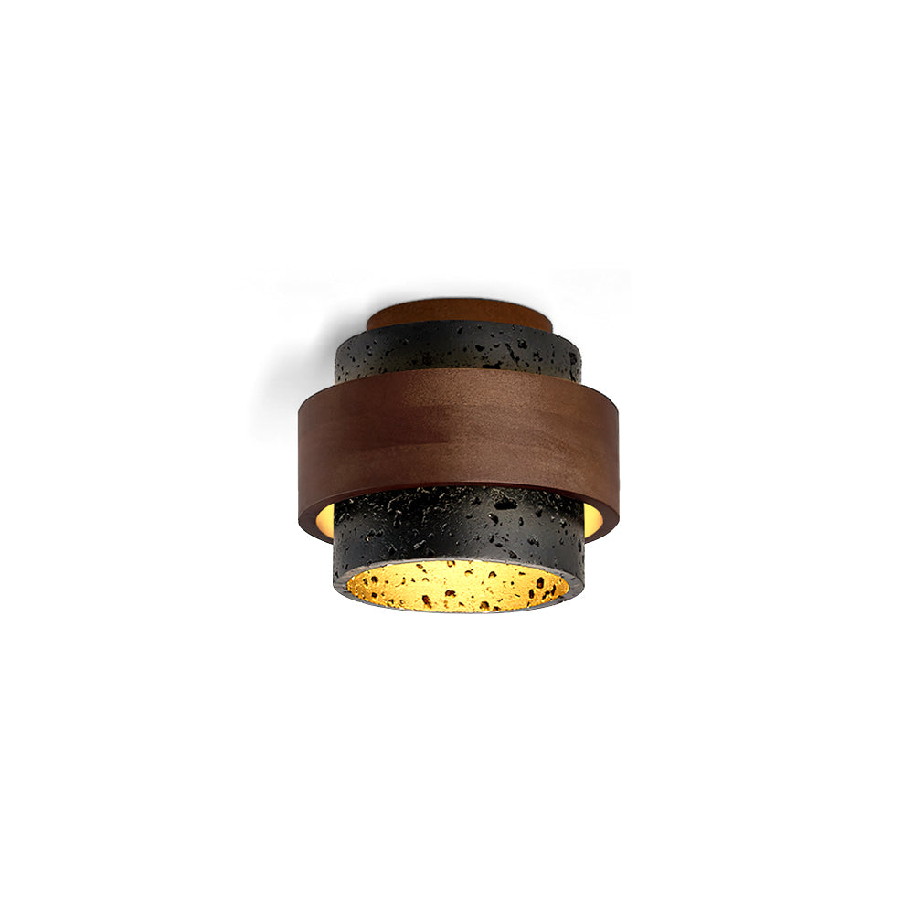 Noruaine zwarte travertin plafondlamp