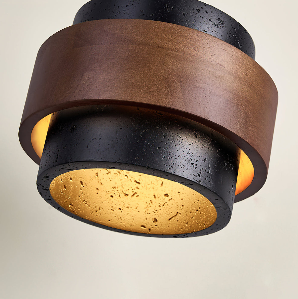 Noruaine zwarte travertin plafondlamp