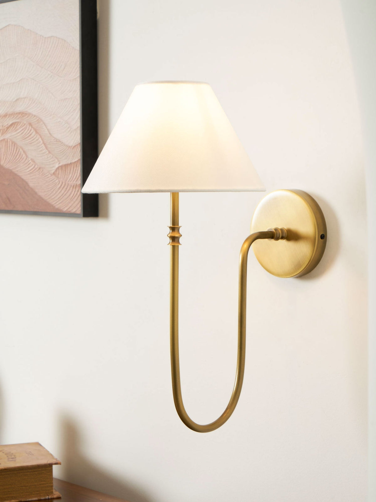 Devenq Vintage Industriële wandlamp van Metaal en Stof