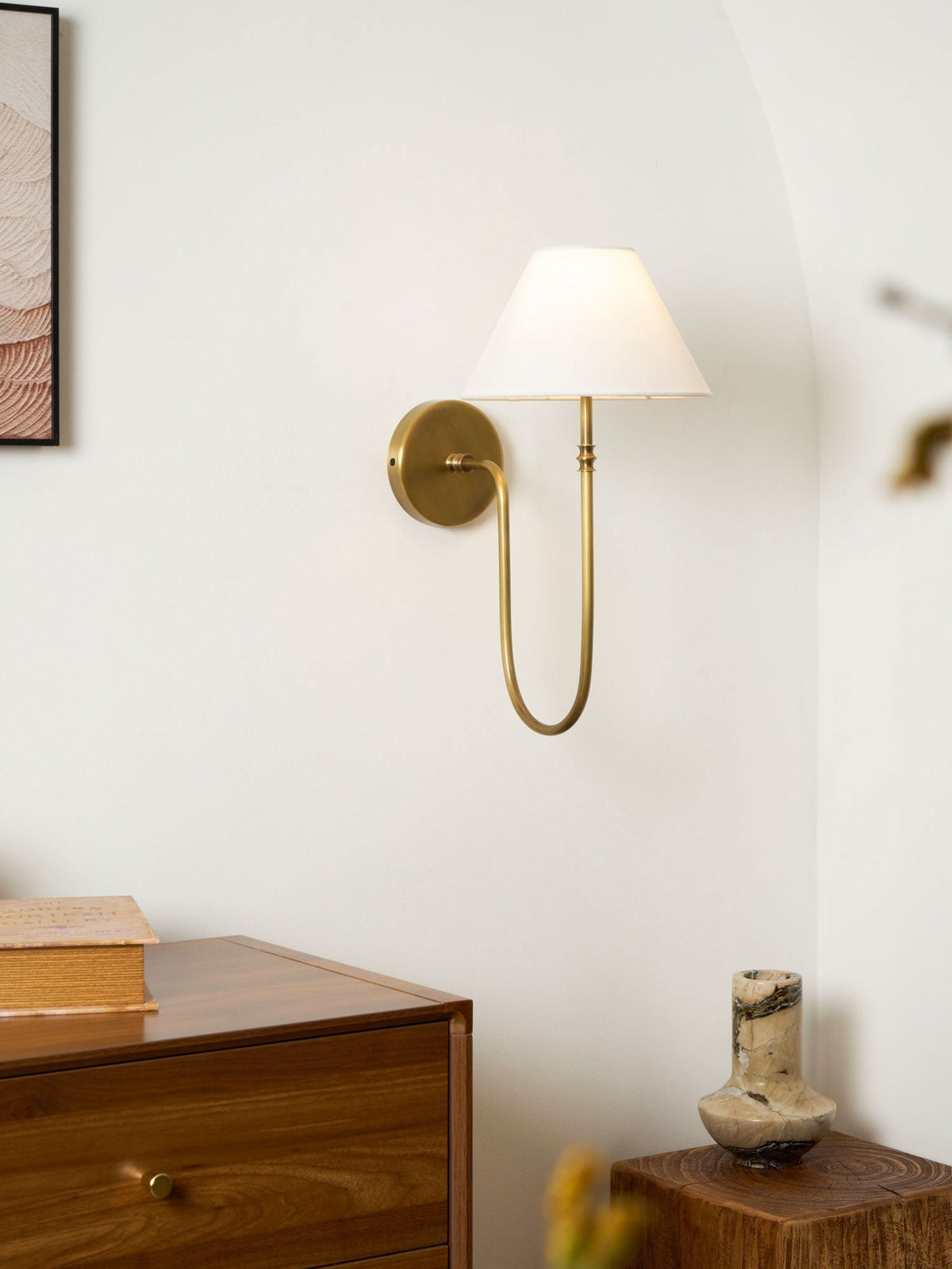 Devenq Vintage Industriële wandlamp van Metaal en Stof