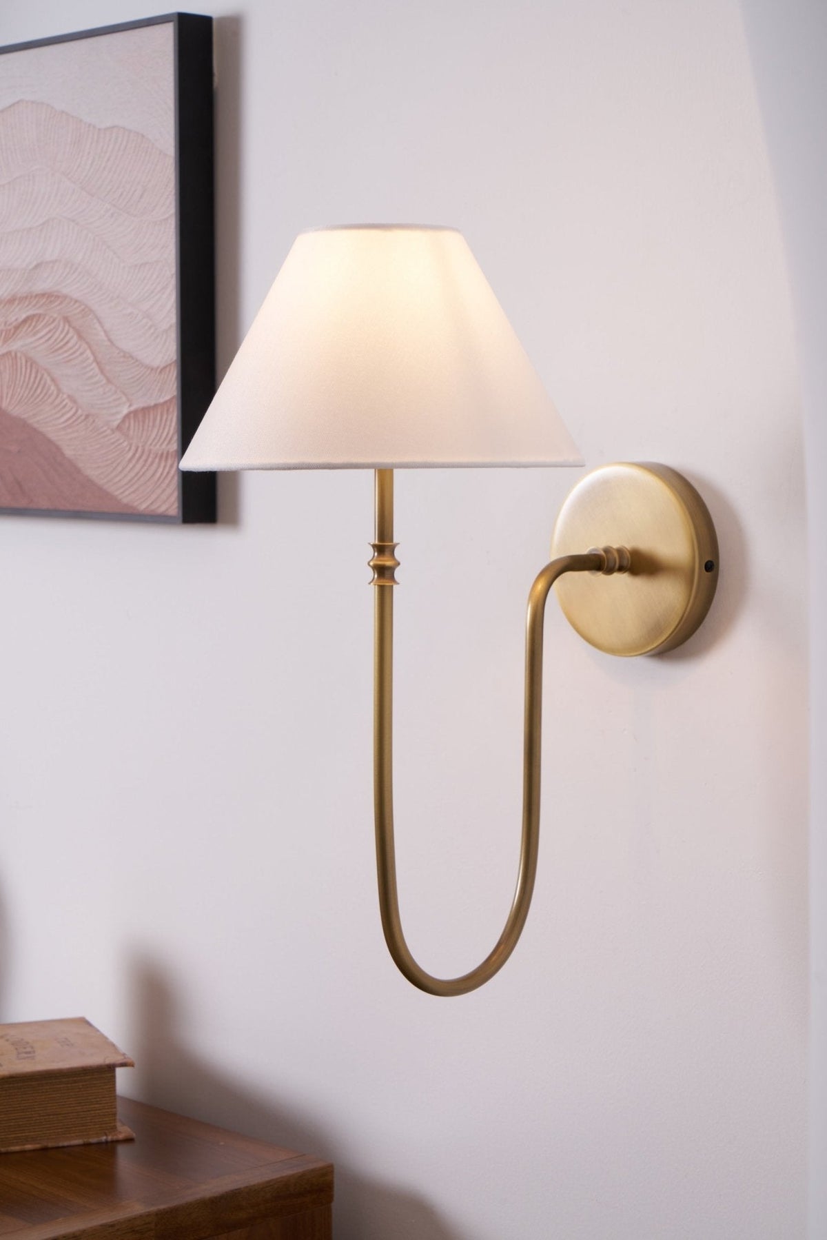 Devenq Vintage Industriële wandlamp van Metaal en Stof