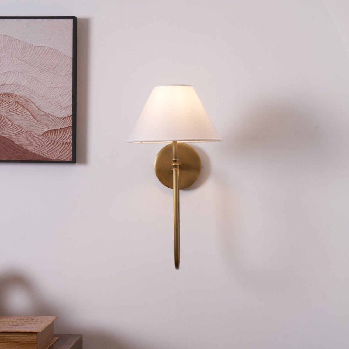Devenq Vintage Industriële wandlamp van Metaal en Stof