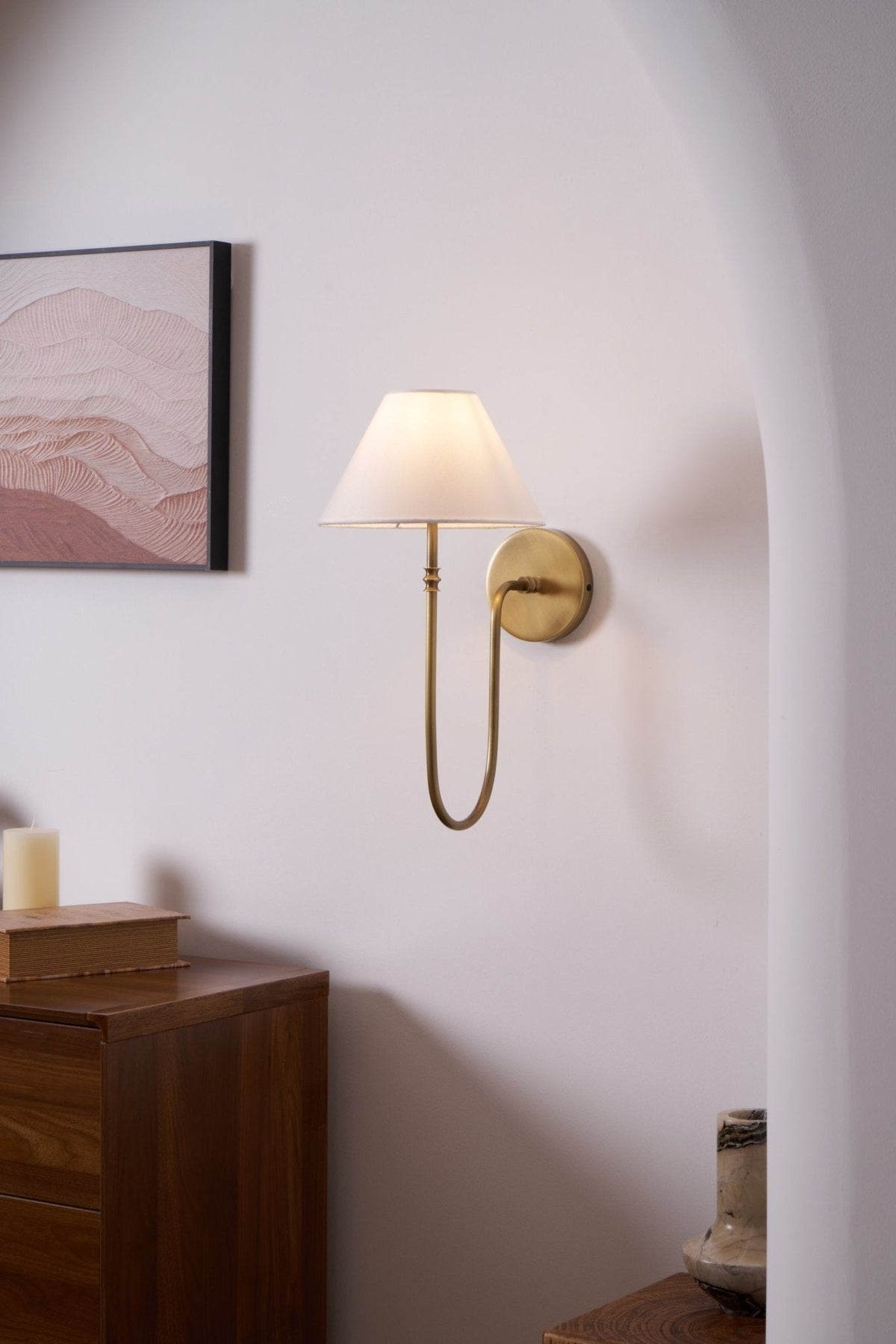 Devenq Vintage Industriële wandlamp van Metaal en Stof