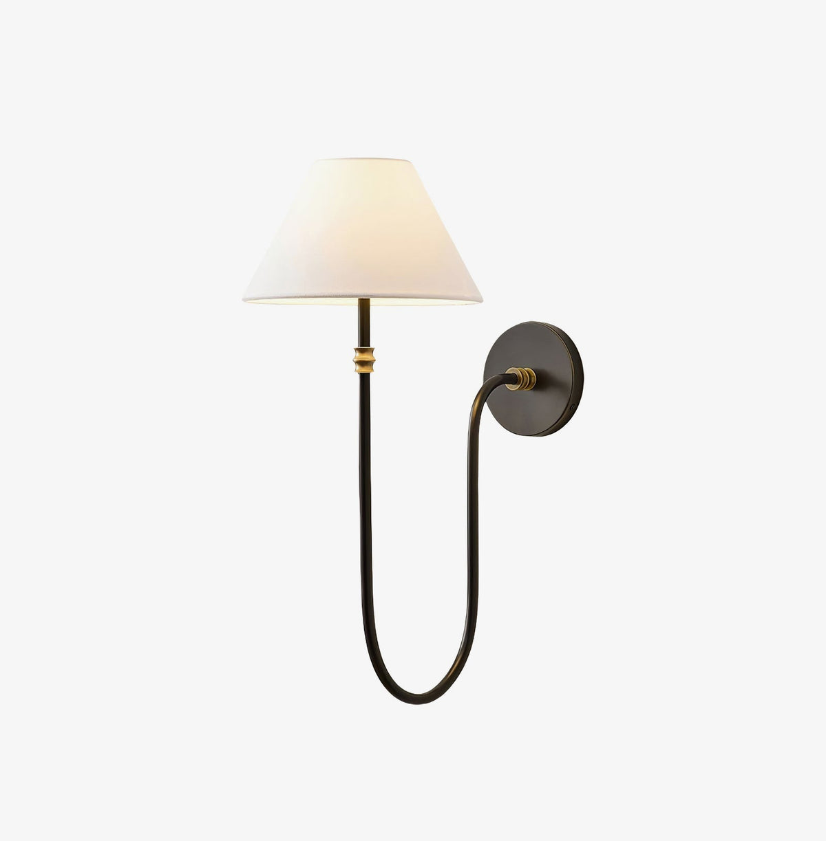 Devenq Vintage Industriële wandlamp van Metaal en Stof