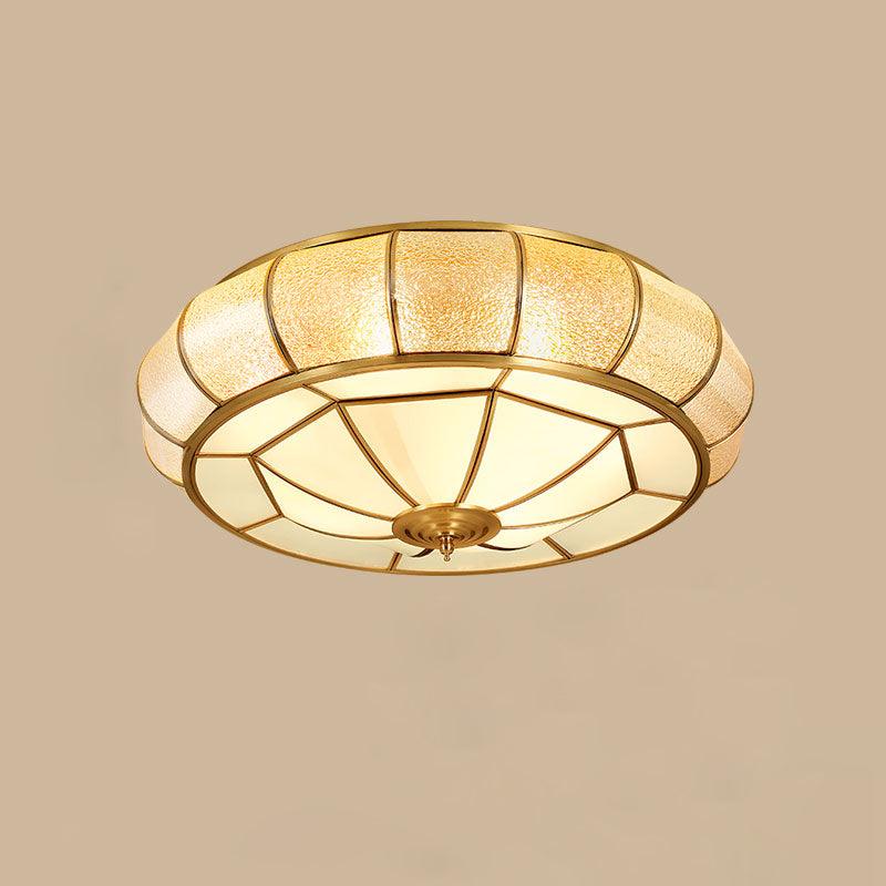 Deu Postmodern luxe Drum messing glas plafondlamp