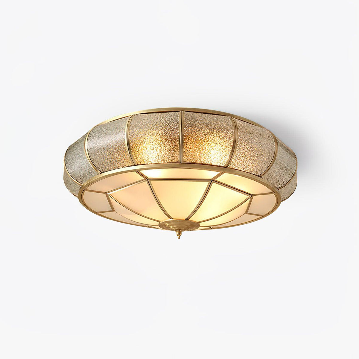 Deu Postmodern luxe Drum messing glas plafondlamp