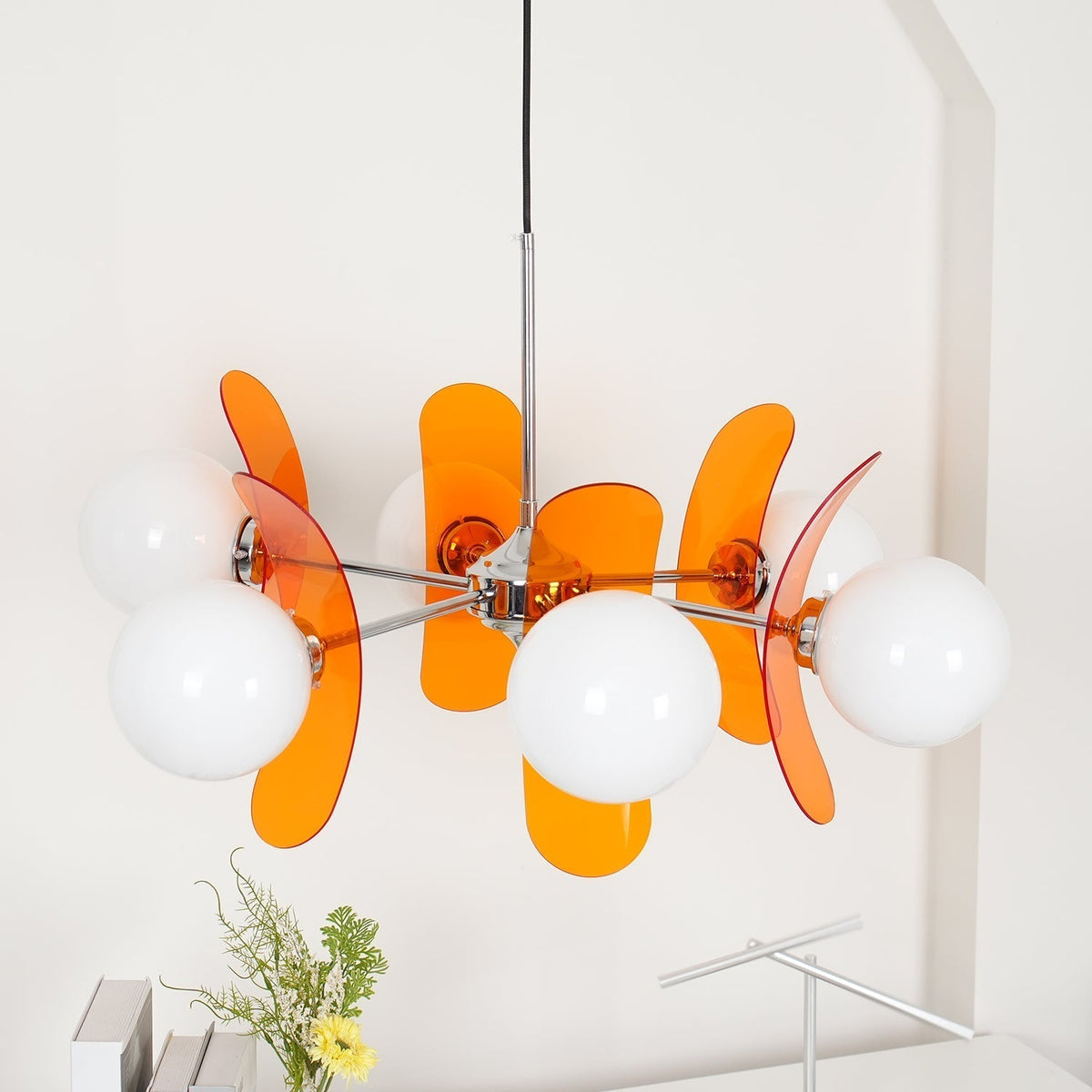 Prism Creativiteit Sputnik Oranje Glazen Kroonluchter