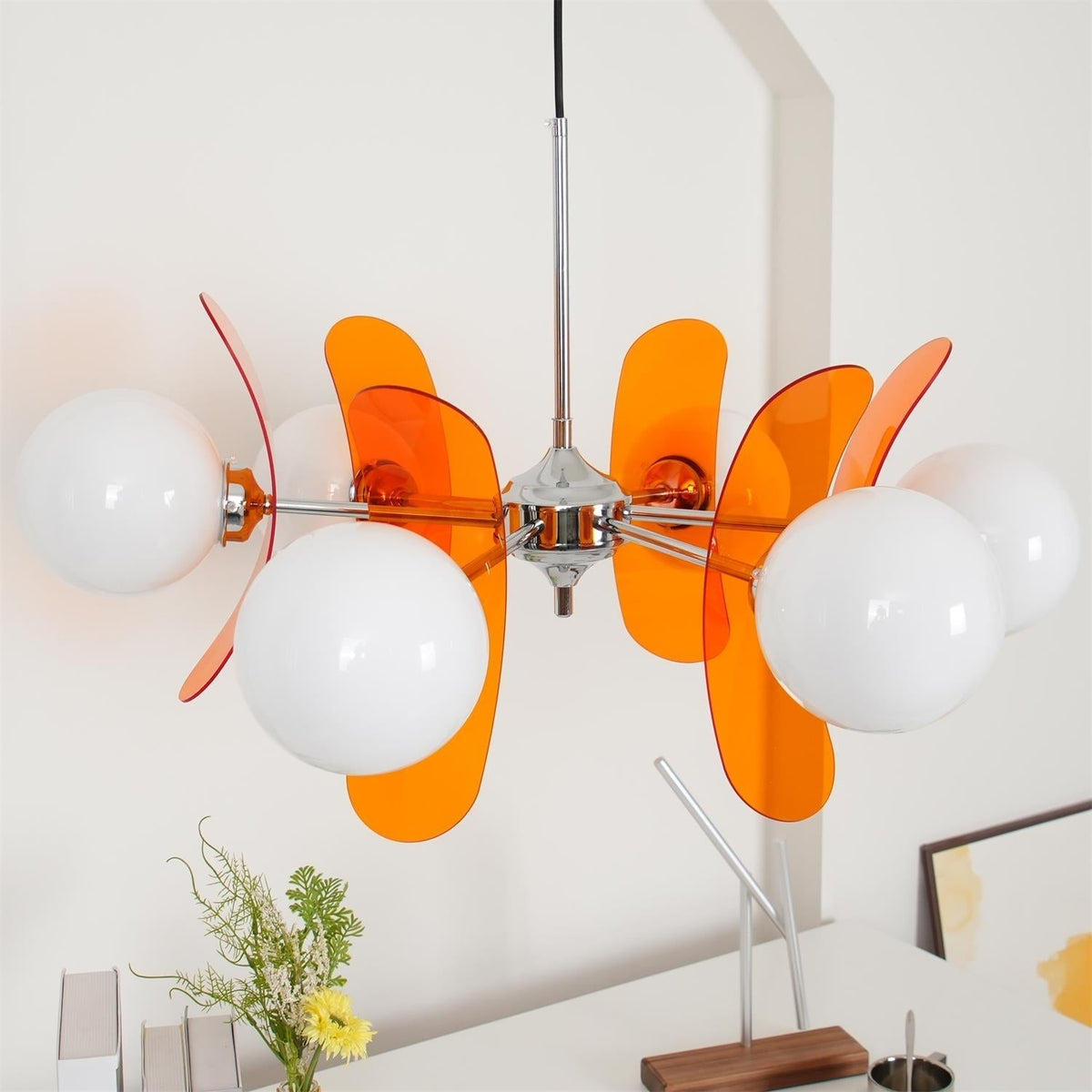 Prism Creativiteit Sputnik Oranje Glazen Kroonluchter