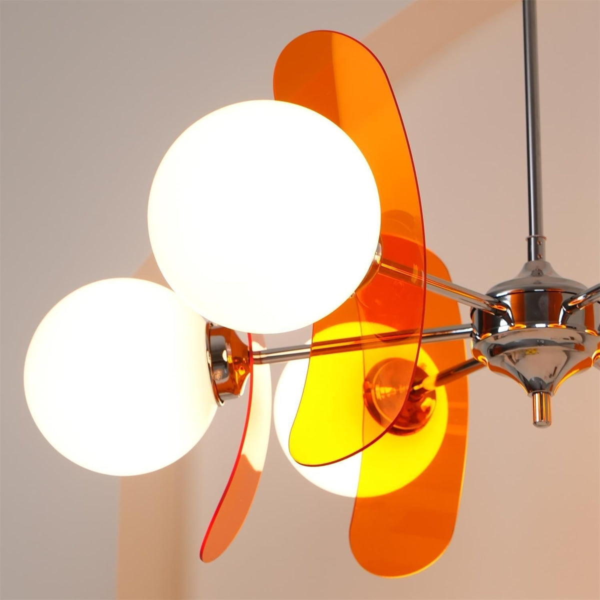 Prism Creativiteit Sputnik Oranje Glazen Kroonluchter