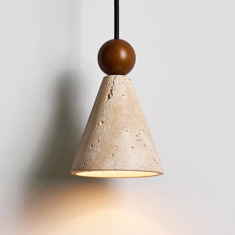 Verholt Cone hout Bead wandlamp