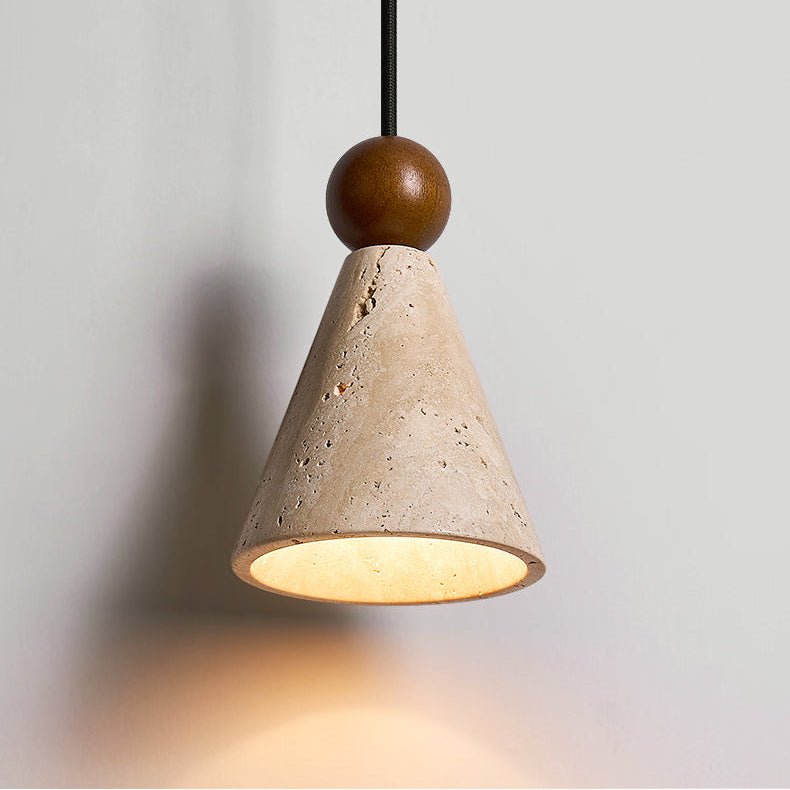 Verholt Cone hout Bead wandlamp