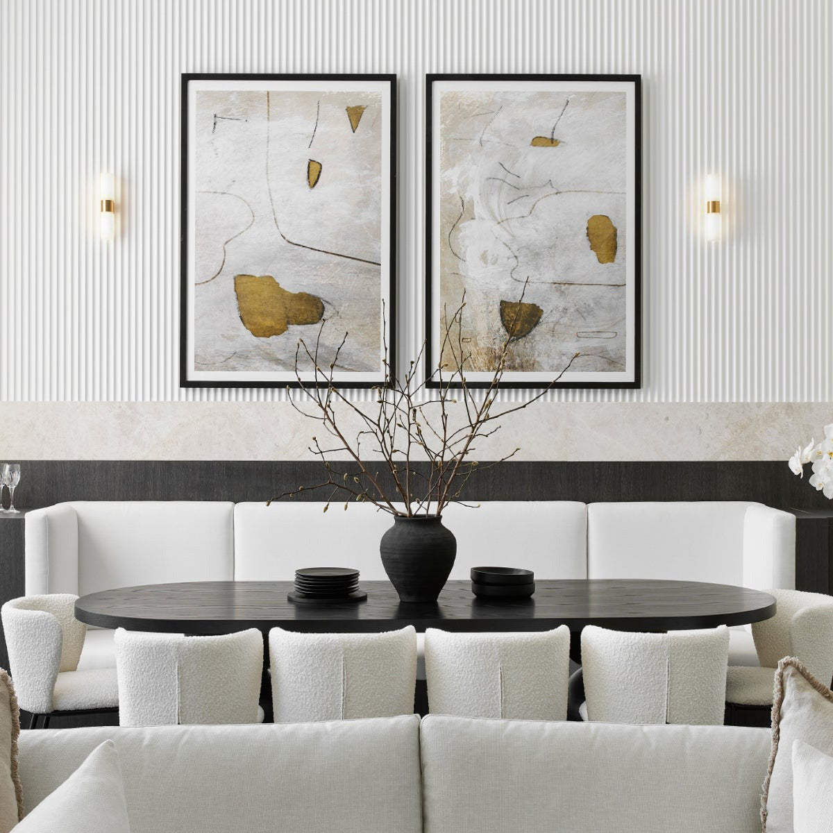Alight albasten wandlamp