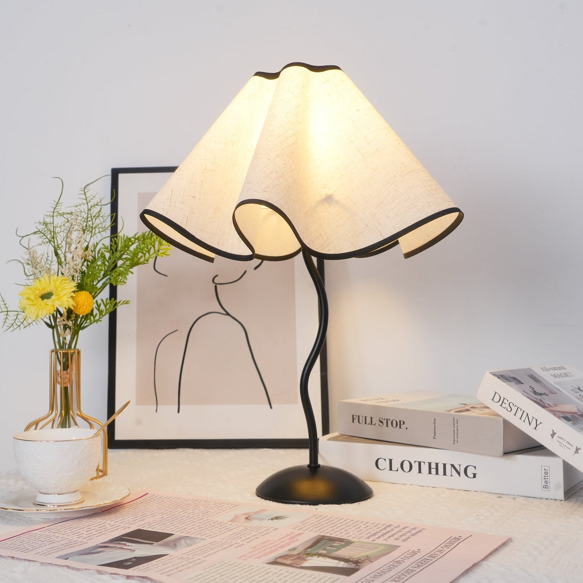 Luminova artistieke tafellamp van textiel