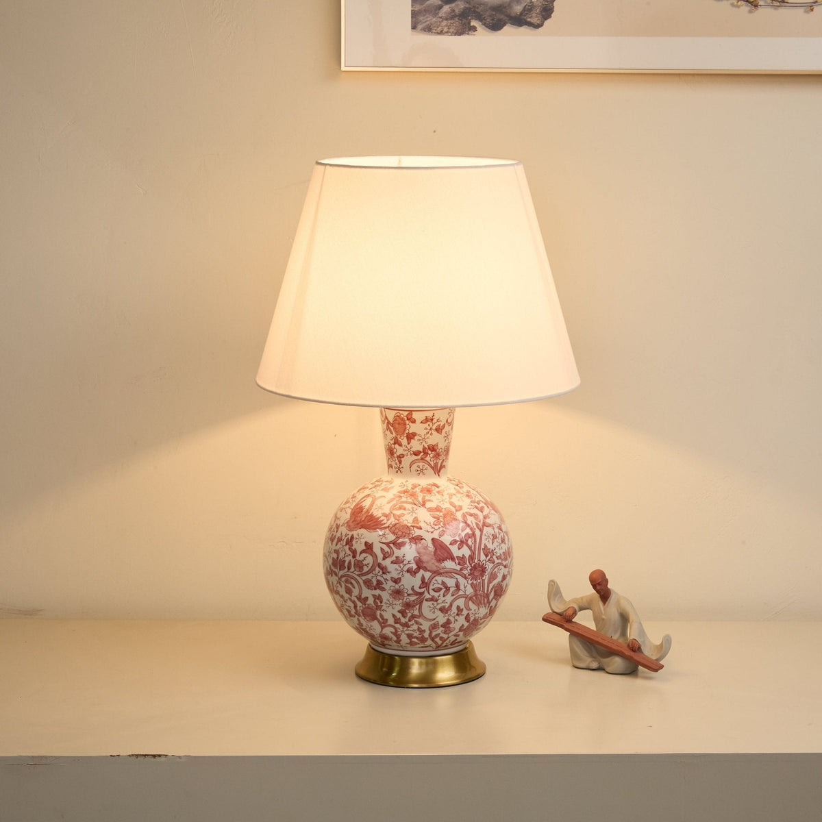 Coral Bird Floral keramische tafellamp
