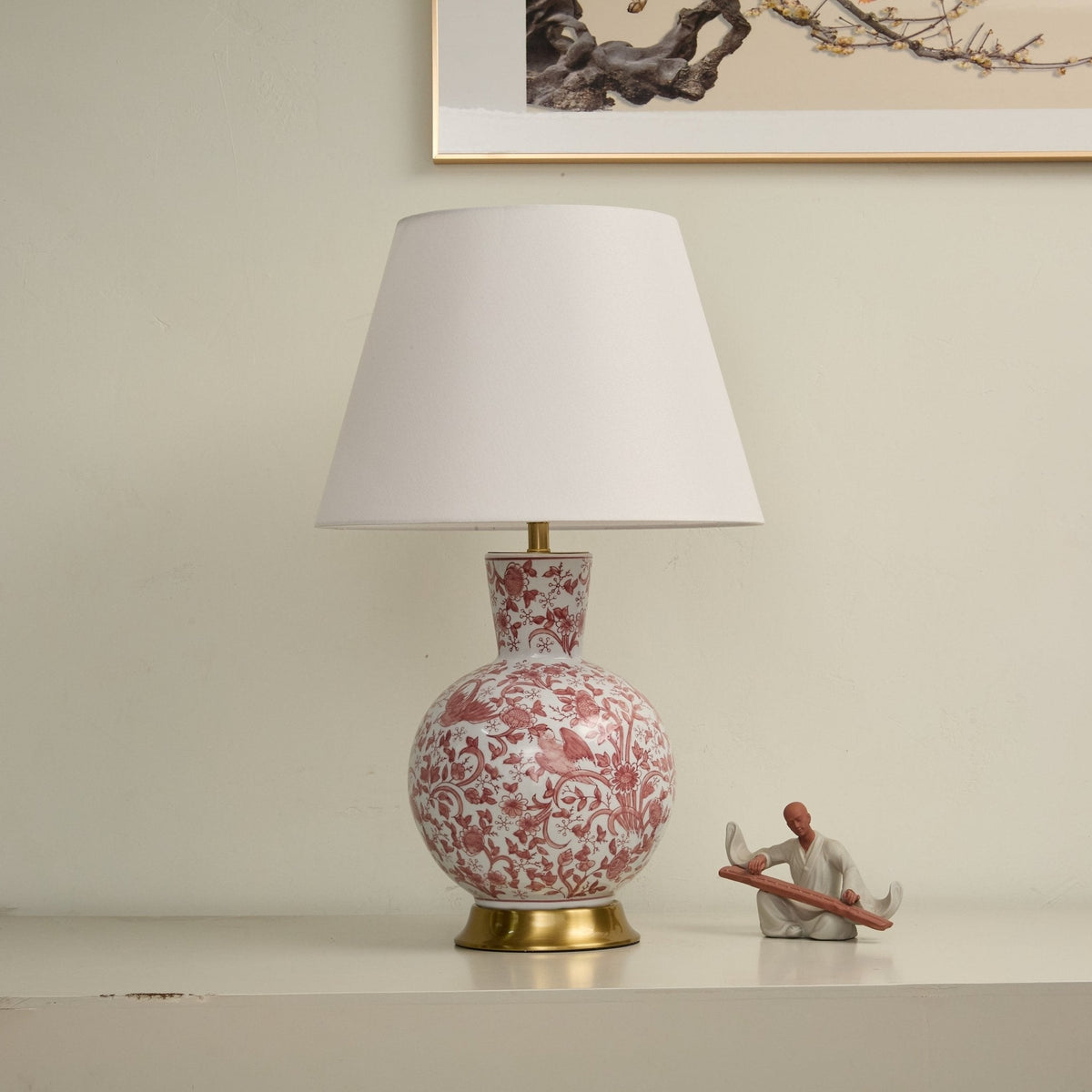 Coral Bird Floral keramische tafellamp