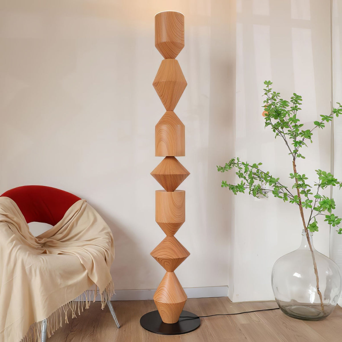 Drisen minimalistische houten vloerlamp