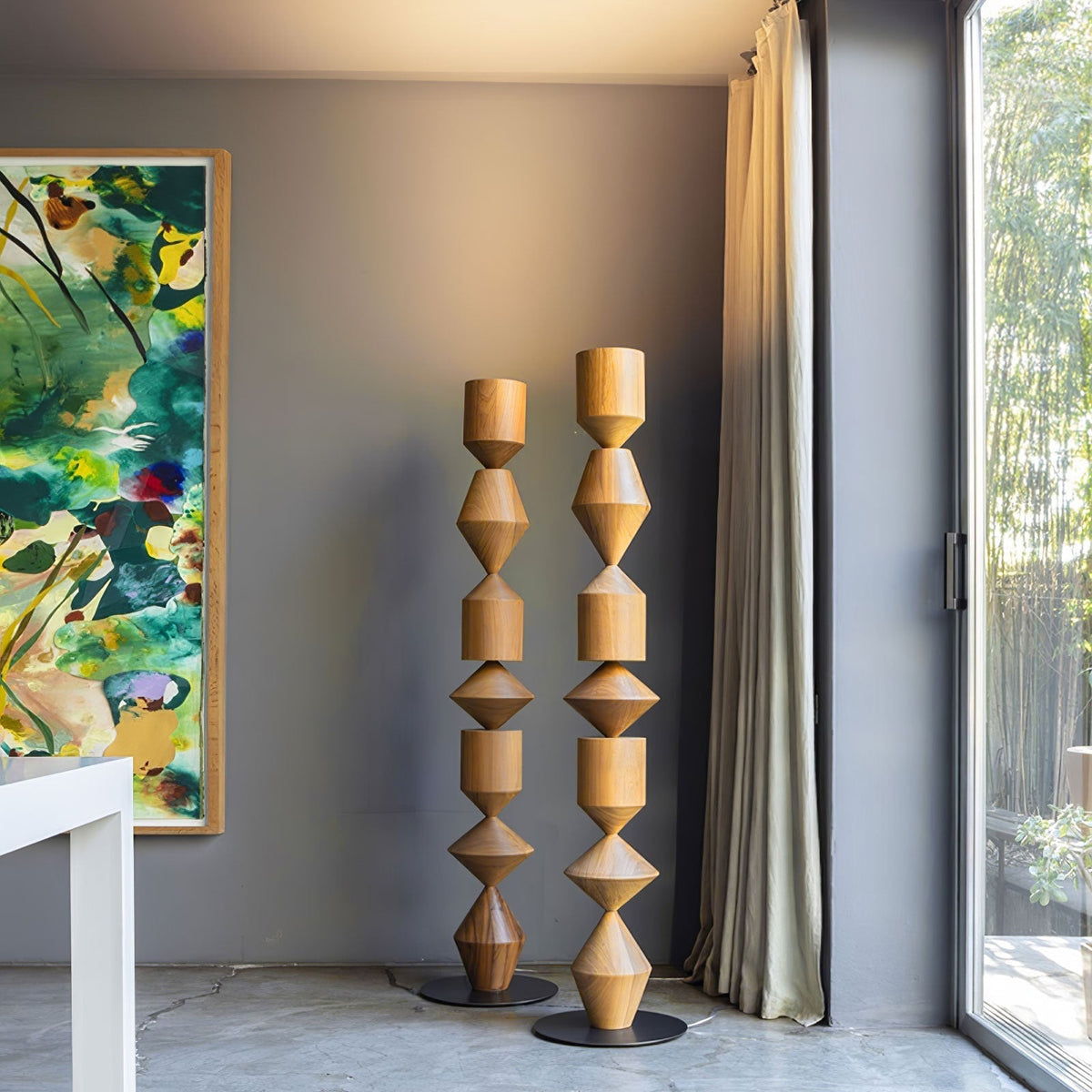 Drisen minimalistische houten vloerlamp