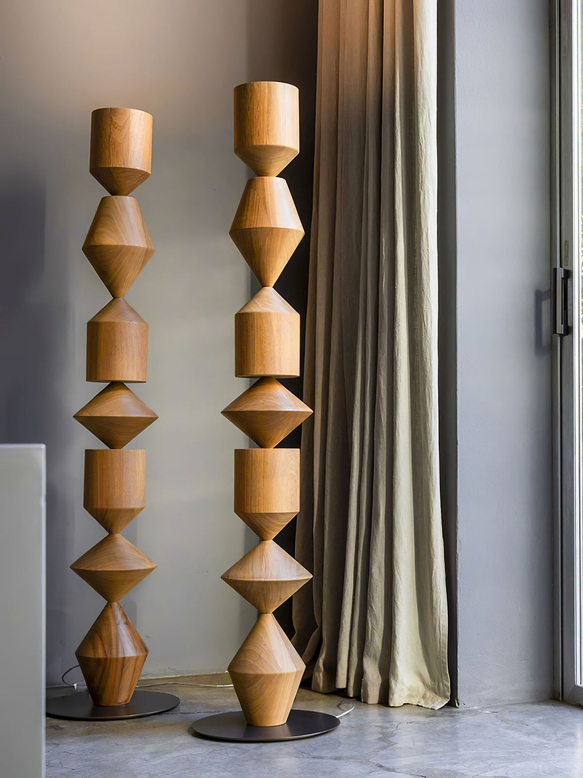 Drisen minimalistische houten vloerlamp