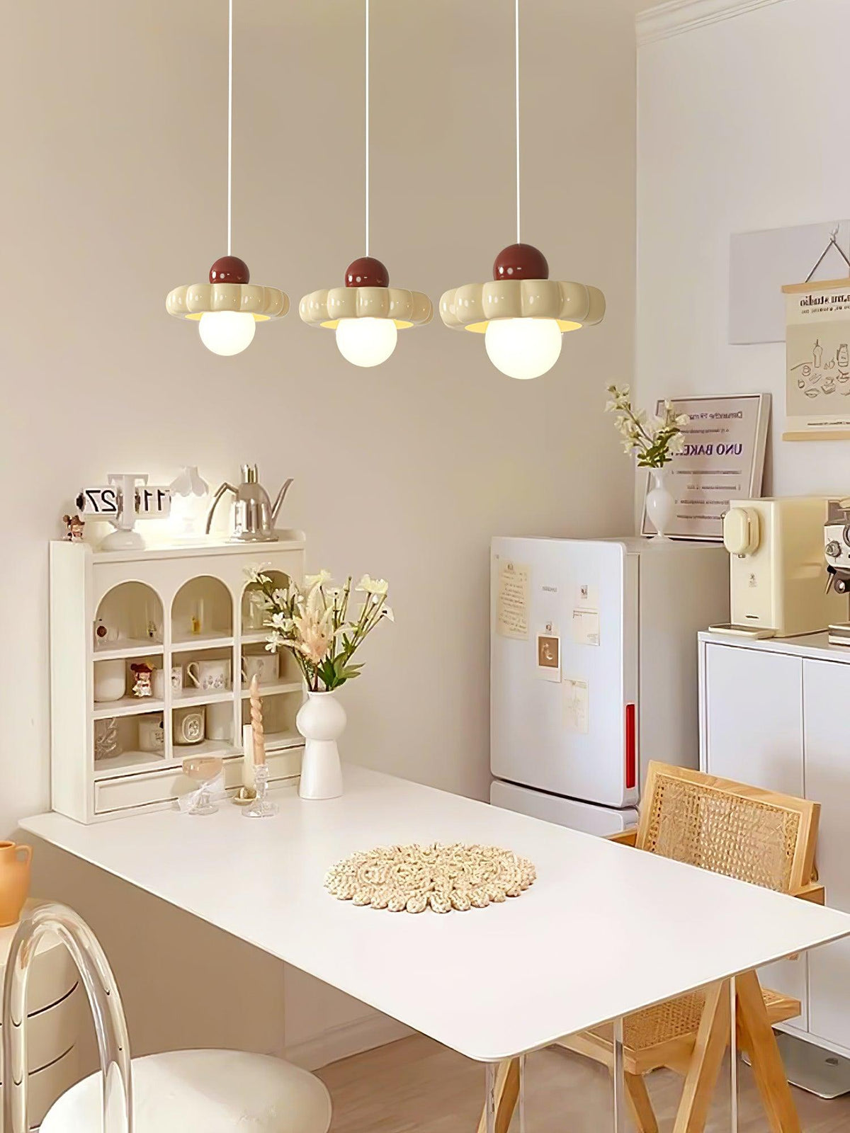 Kai Moderne hanglamp met melkkoffie en koffiekleurige afwerking