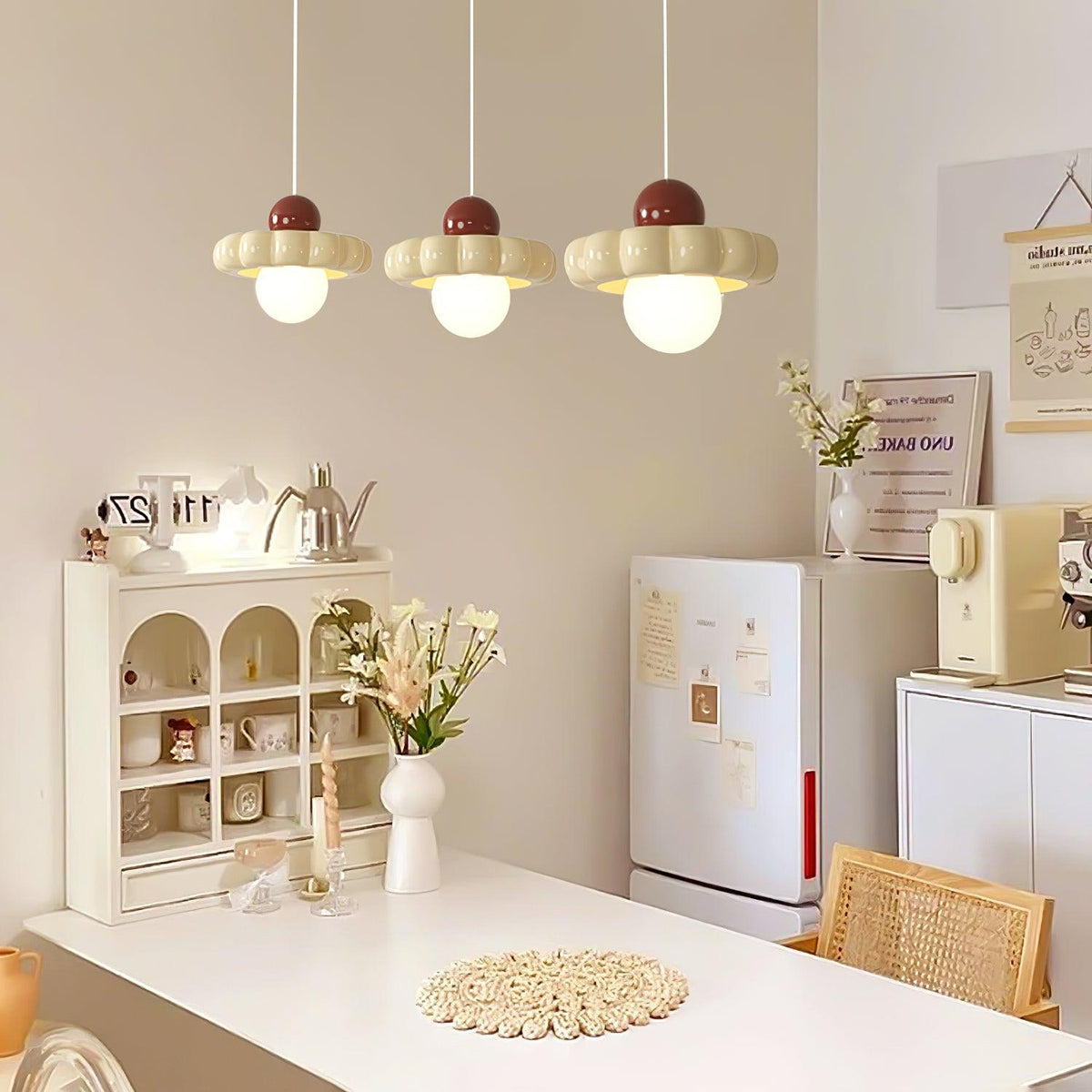 Kai Moderne hanglamp met melkkoffie en koffiekleurige afwerking