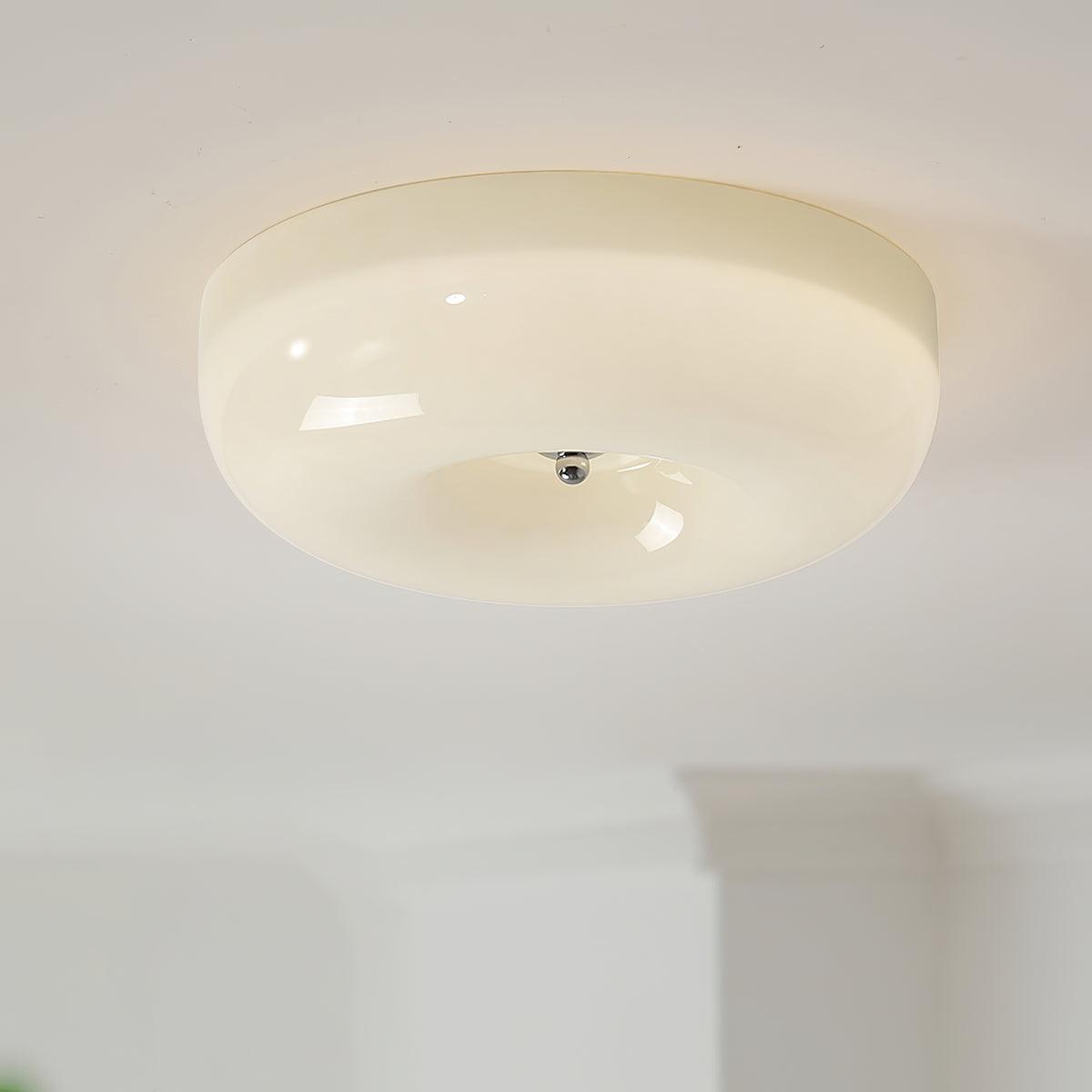 Cam Moderne plafondlamp van glas met minimalistisch swirl-ontwerp