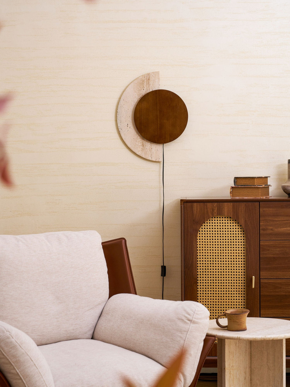 Crescent Halo wandlamp met stekker