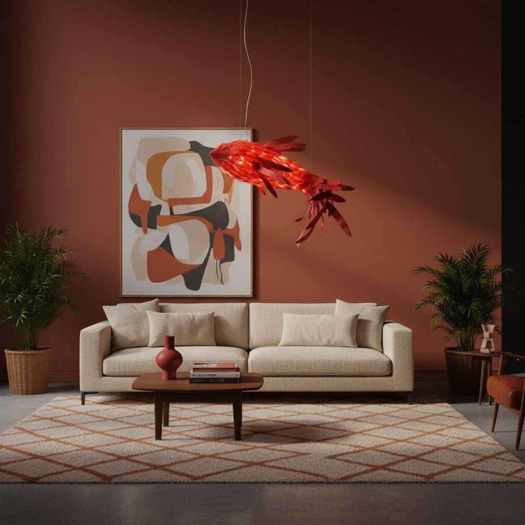 Aureline Crimson Swirl Koi kroonluchter