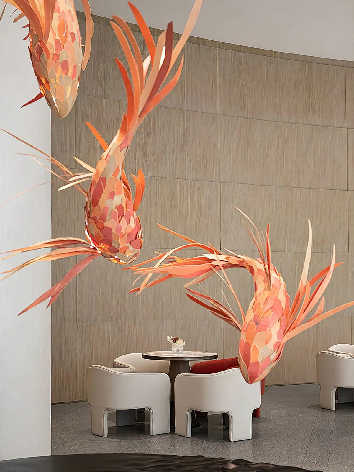 Aureline Crimson Swirl Koi kroonluchter