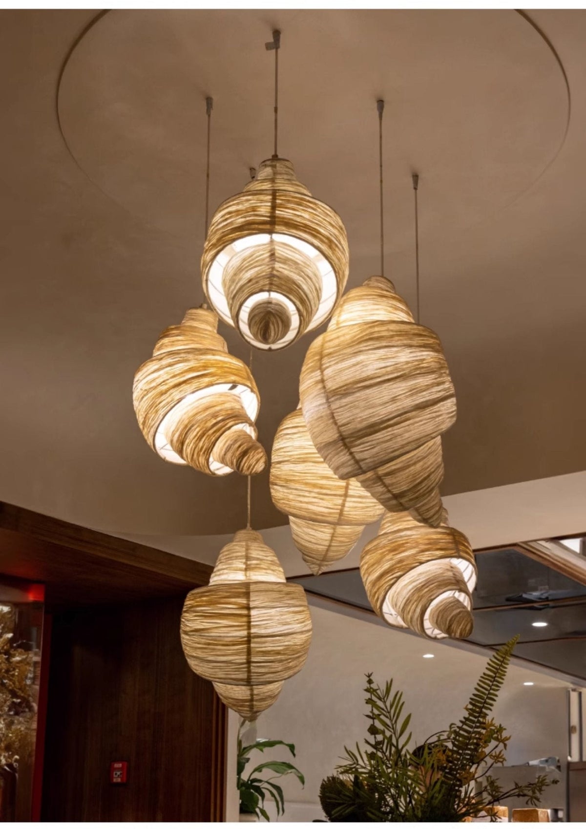 Croissant hanglamp van stof