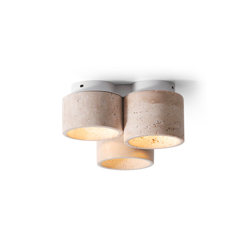 Valeneon travertin plafondlamp met 3 lichtpunten