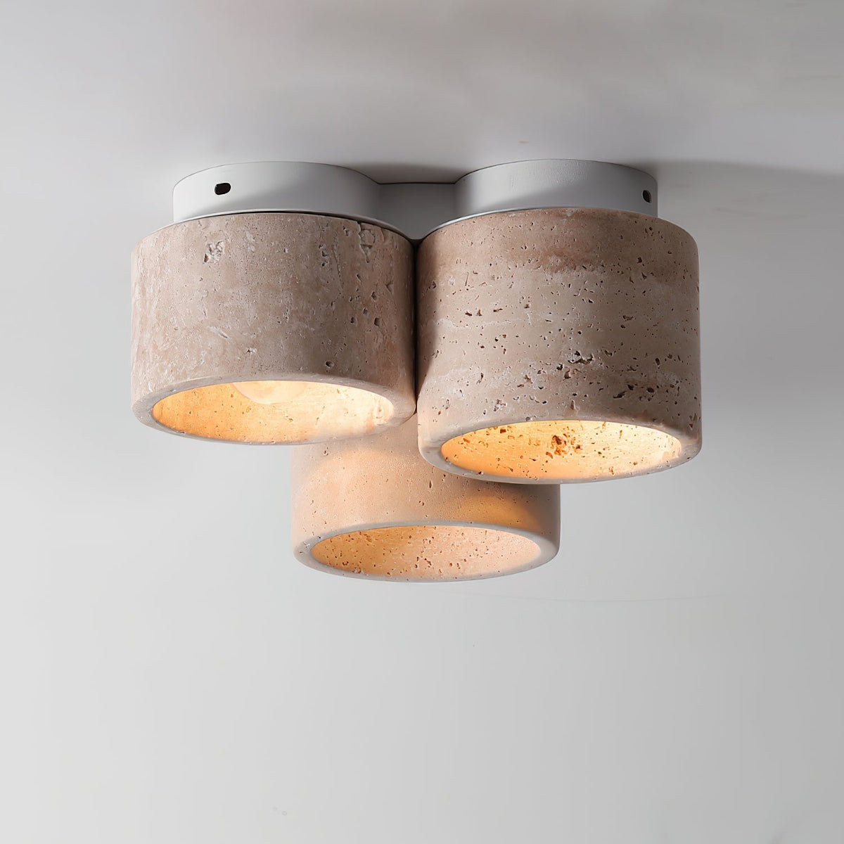Valeneon travertin plafondlamp met 3 lichtpunten