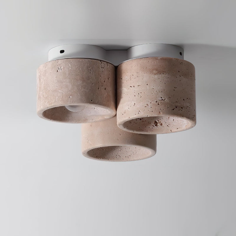 Valeneon travertin plafondlamp met 3 lichtpunten