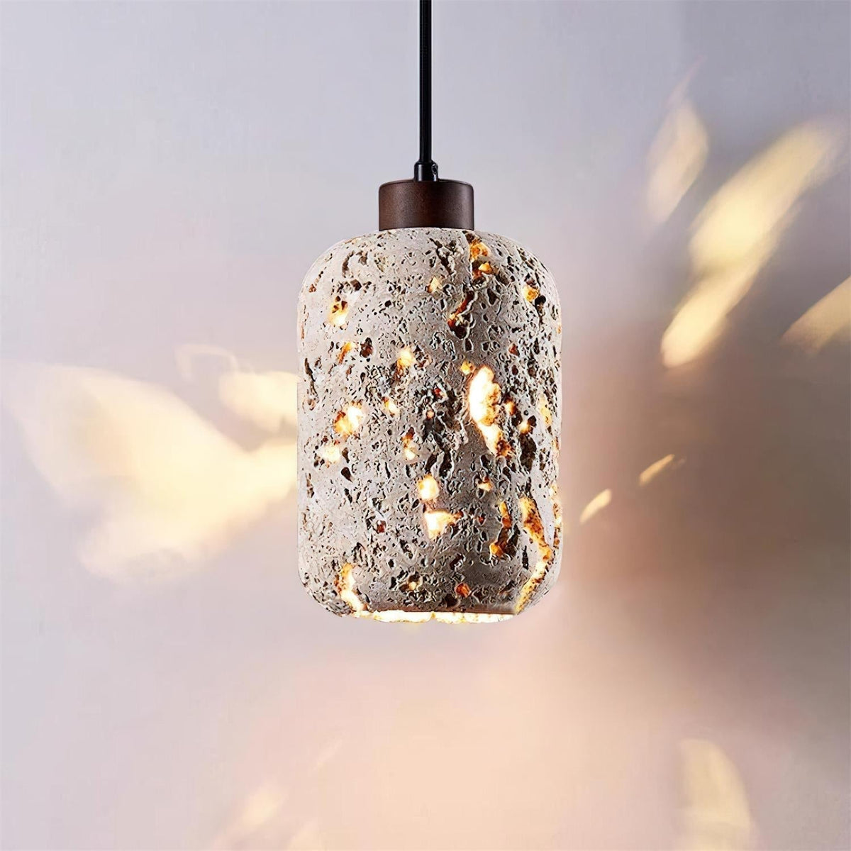 Caliora hanglamp concrete travertin cilinder modern