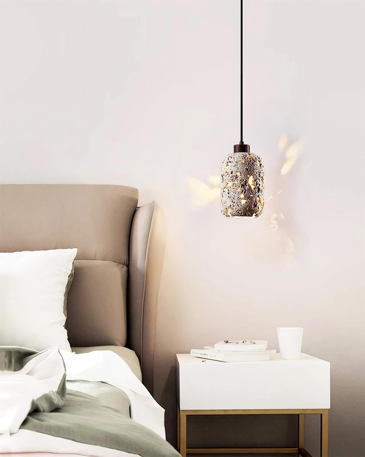 Caliora hanglamp concrete travertin cilinder modern