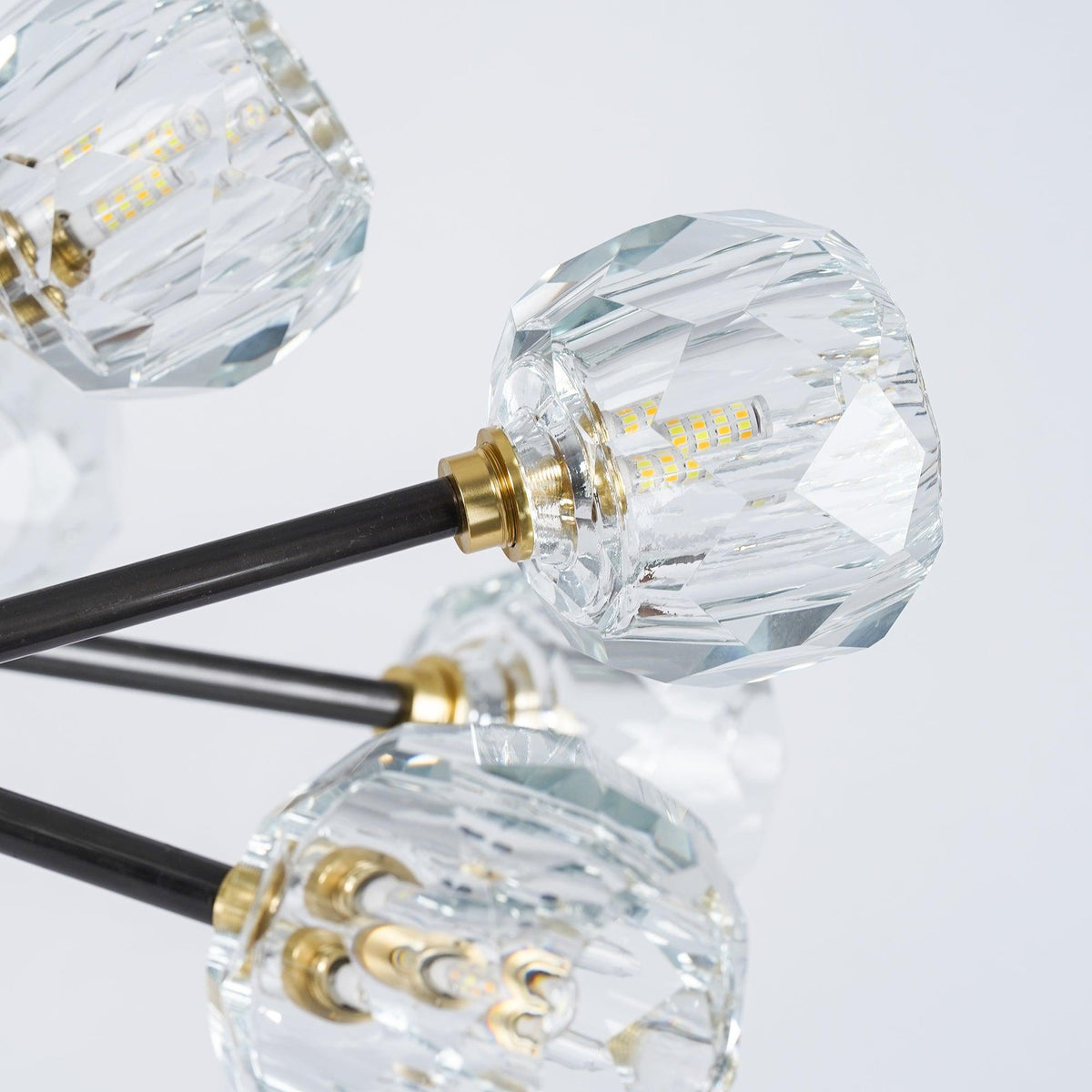 Thalyn hanglamp met kristallen bollen in messing