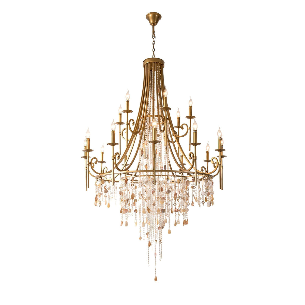 Sorvexa kroonluchter luxe schelp kristal retro