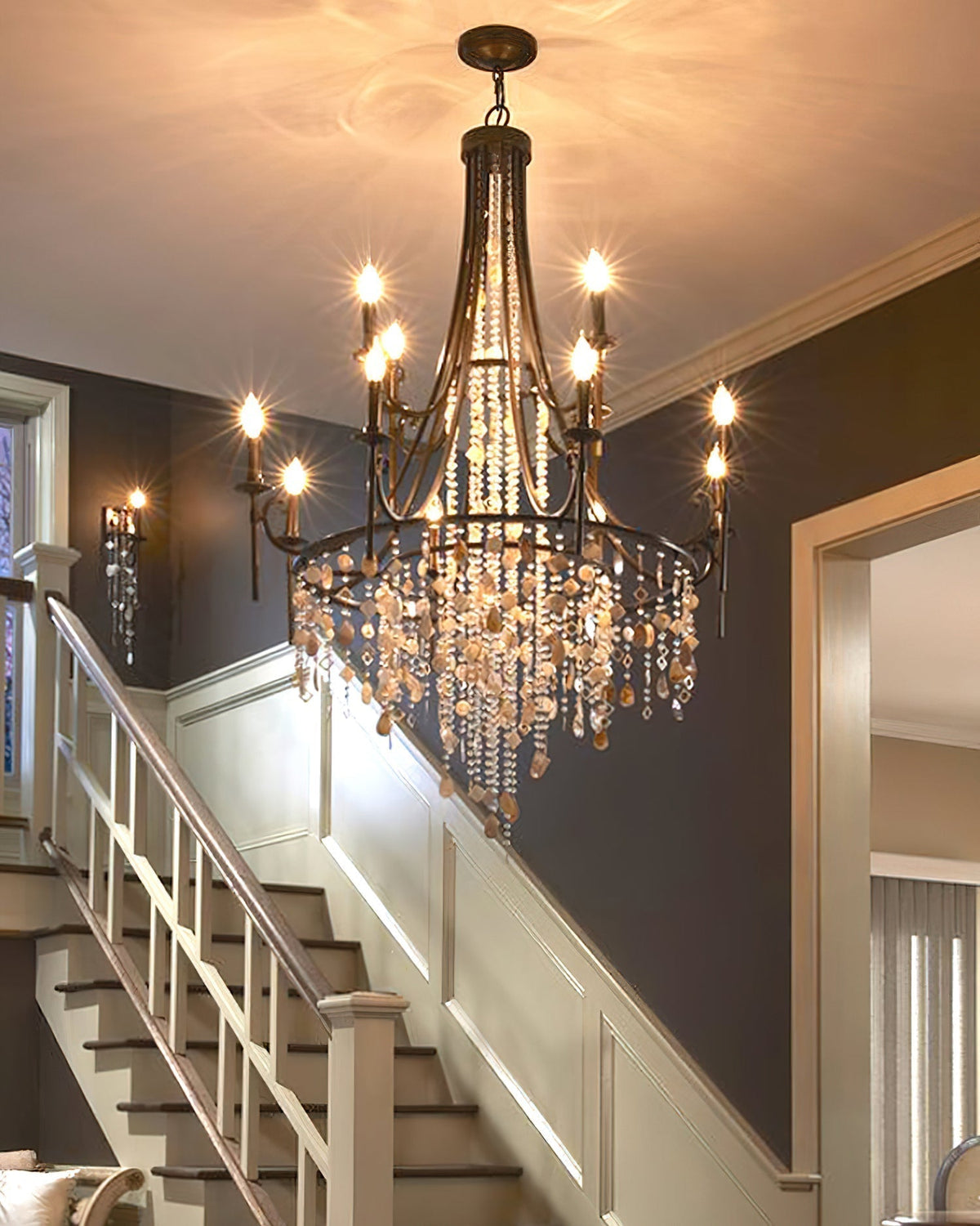 Sorvexa kroonluchter luxe schelp kristal retro